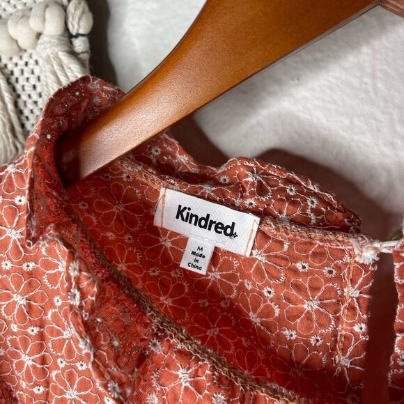 Orange Floral Embroidered Blouse - Picture 4 of 6